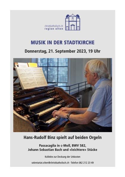 Musik in der Stadtkirche: Hans-Rudolf Binz